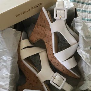 Franco Sarto 'WHITE MIRAGE' Platform w Cork bottom